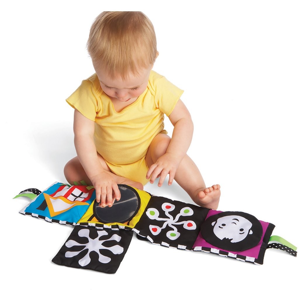 2pcs libros de tela para bebés, juguetes de libros en blanco y negro libros  suaves 0-6 meses toque y sienta libro arrugado con cola 3d
