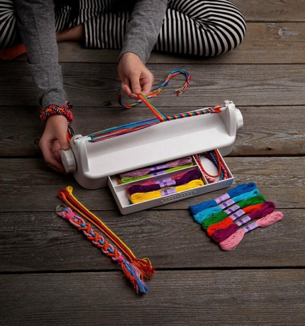 Set para hacer pulseras manillas de juguete telar hilos de colores - Canela  Hogar